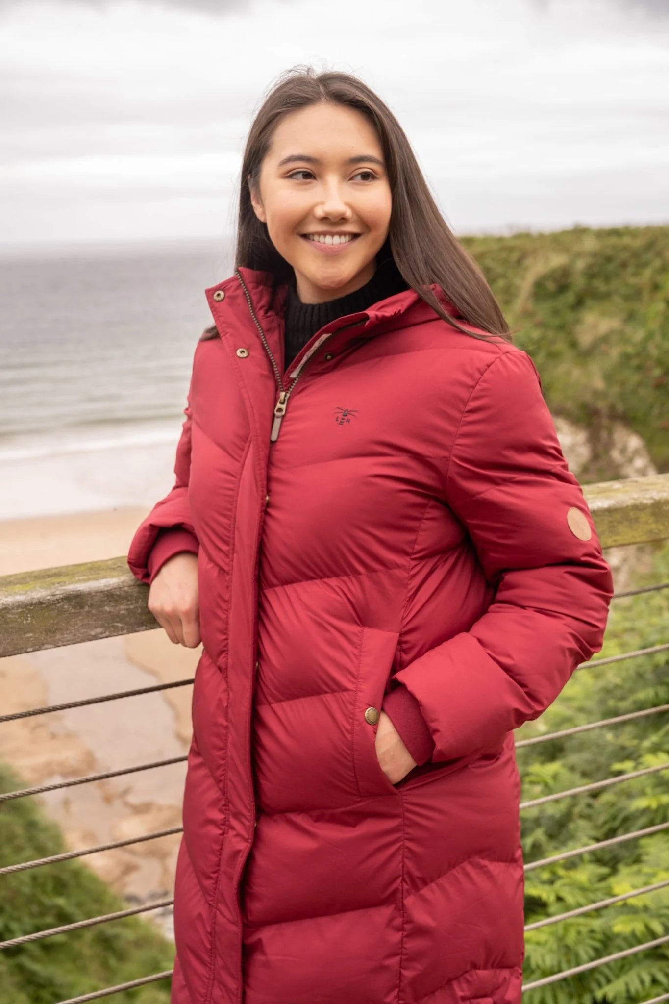 Lighthouse Savannah Long Coat  - Maroon