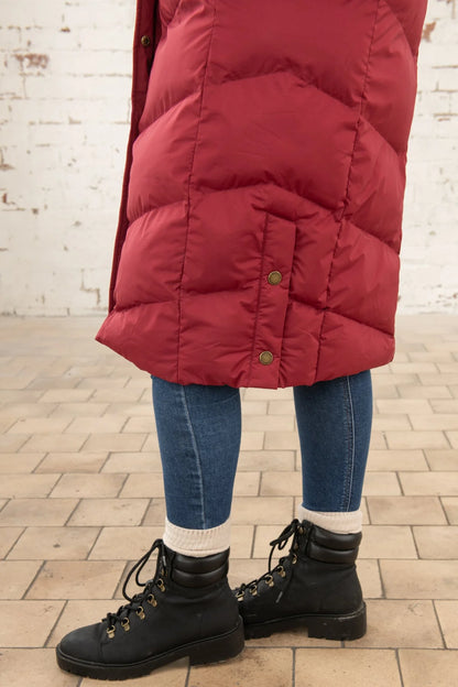 Lighthouse Savannah Long Coat  - Maroon