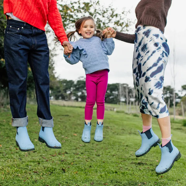 Merry People Bobbi Sky Blue Ankle Wellington Boot