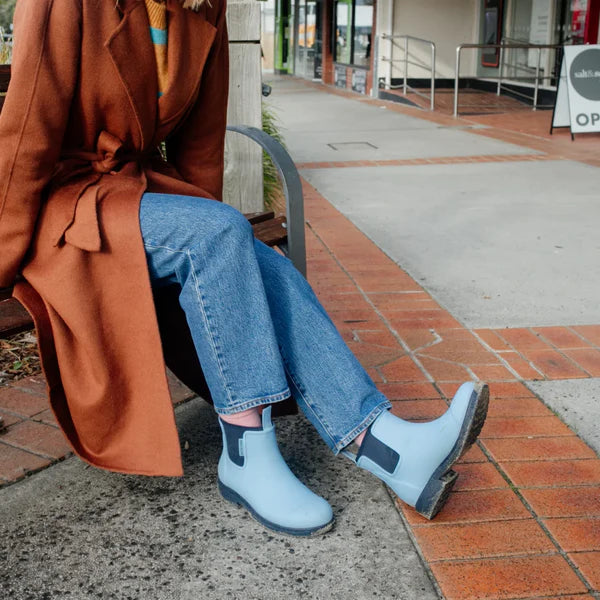Merry People Bobbi Sky Blue Ankle Wellington Boot