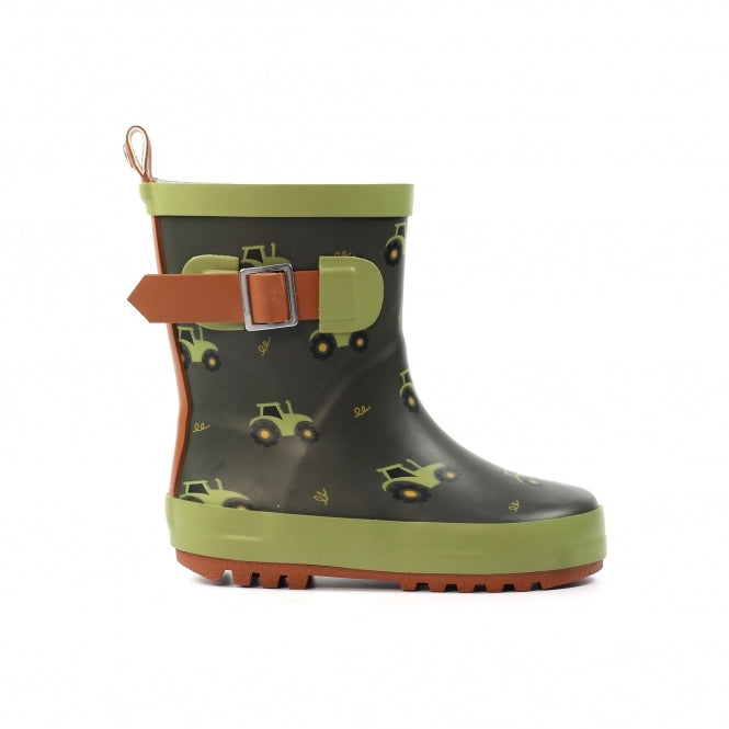 Lazy Dogz Tractor Green Toddler Wellington