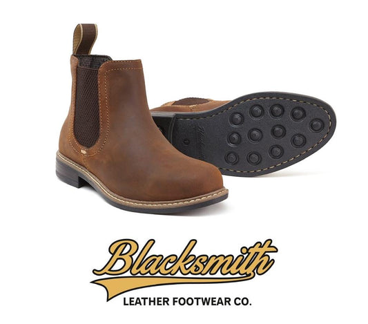 Childrens Blacksmith Waxed Brown Chelsea Dealer Boots ME-C004