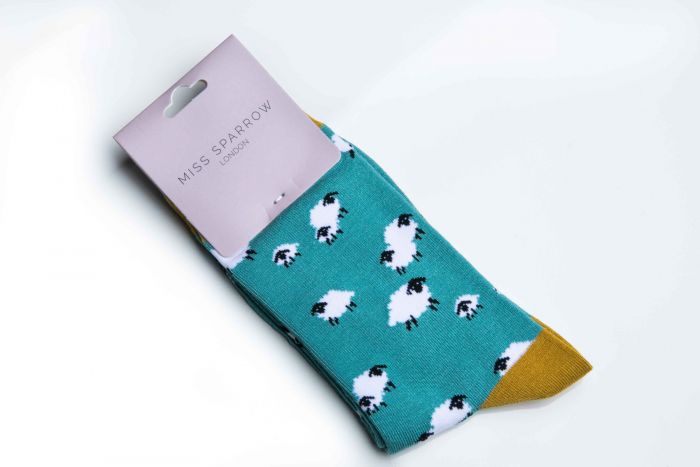 Miss Sparrow  Sheep Socks Green