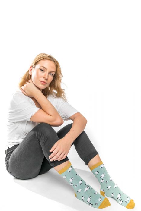 Miss Sparrow  Sheep Socks Green