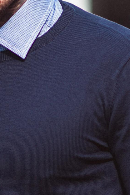 HOUSE OF CAVANI NAVY CREWNECK KNIT