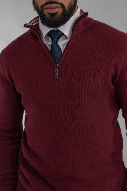 Cavani Wine Half Zip Knit @ www.millscountrystore.com