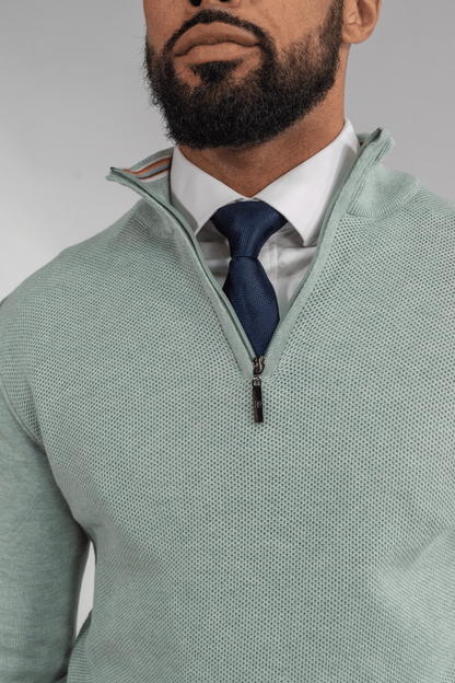 Cavani Kyle Almond Half Zip Knit
