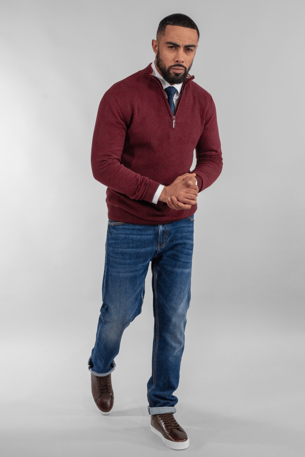 Cavani Wine Half Zip Knit @ www.millscountrystore.com