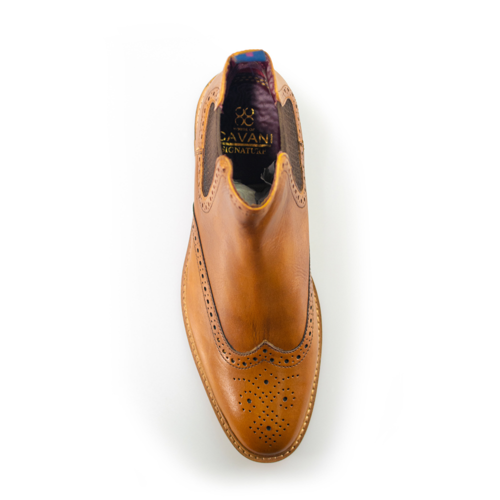 HOUSE OF CAVANI PORTER TAN CHELSEA BOOTS