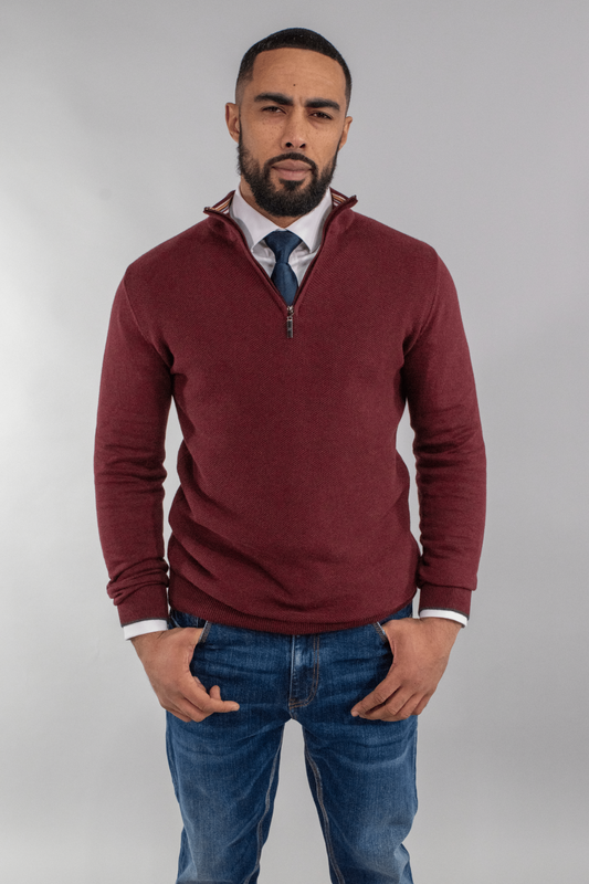 Cavani Wine Half Zip Knit @ www.millscountrystore.com