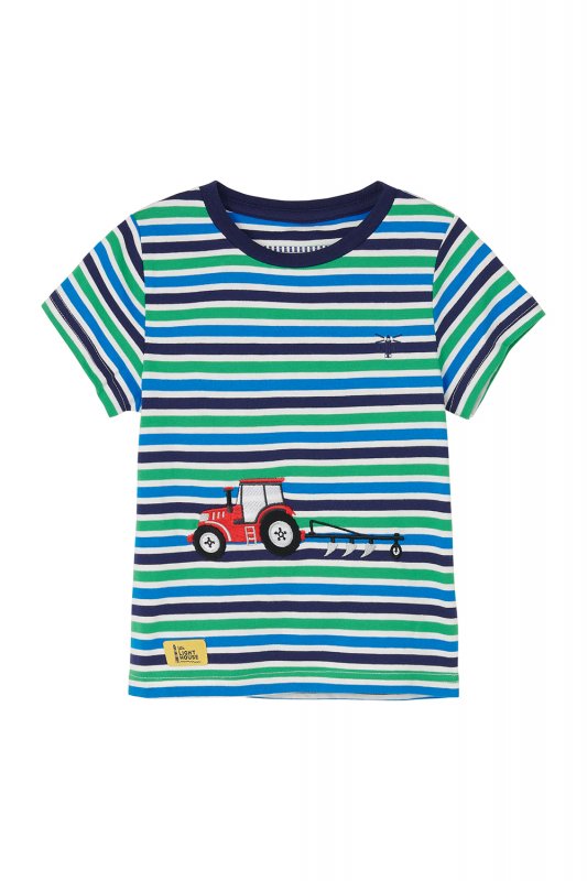 Lighthouse Boys Oliver T-Shirt - Pea Green / Eclipse Tractor