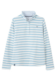 Lighthouse Haven Quarter Stud Sweatshirt - Pale Blue Stripe
