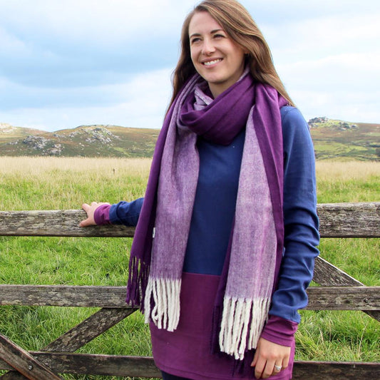 Lazy Jacks Ladies Two Tone Blanket Scarf
