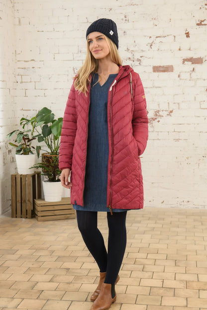Lighthouse Laurel Mid-Length Coat in Redcurrant