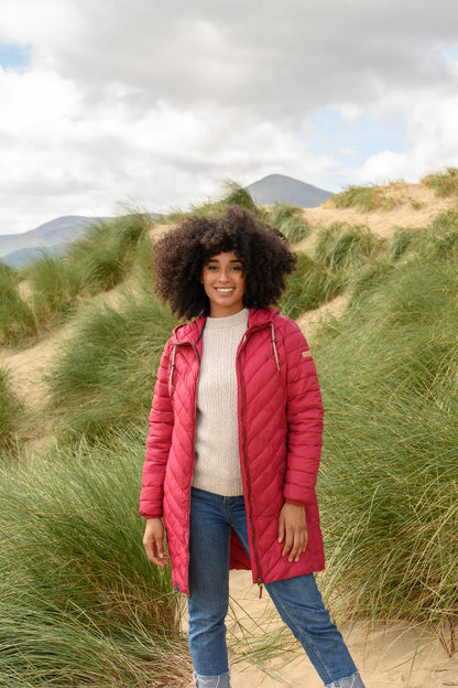 Lighthouse Laurel Mid-Length Coat in Redcurrant