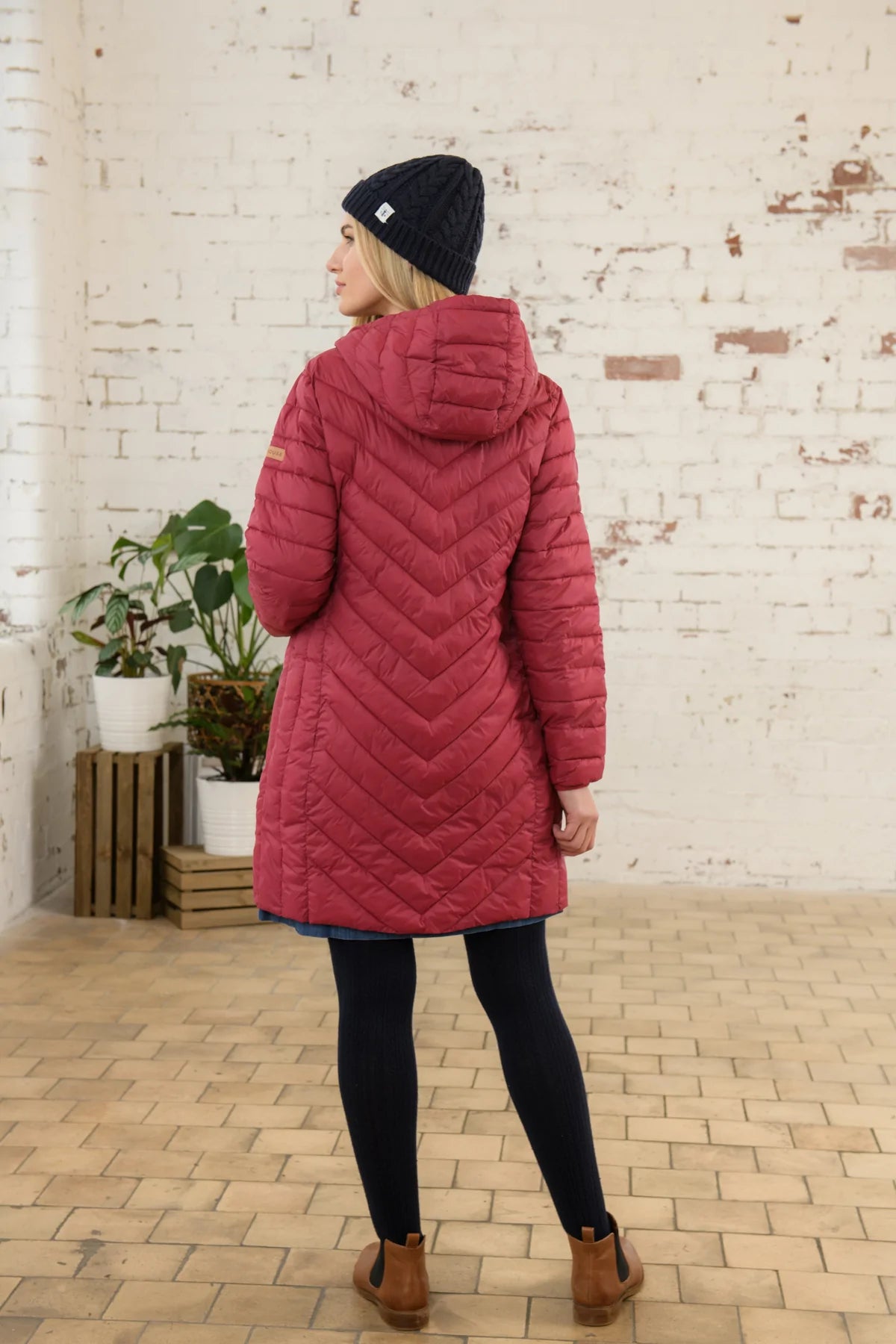 Lighthouse Laurel Mid-Length Coat in Redcurrant