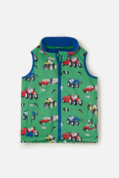 Lighthouse Children's Alex Gilet - Peagreen Tractor Print