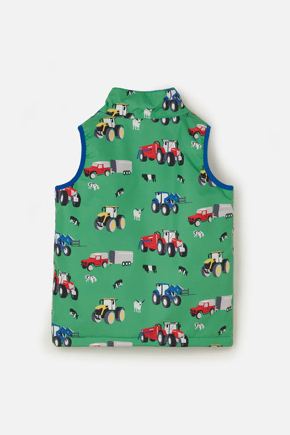 Lighthouse Children's Alex Gilet - Peagreen Tractor Print