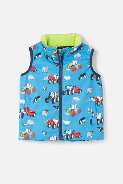 Lighthouse Children's Alex Gilet - Blue Farm Print
