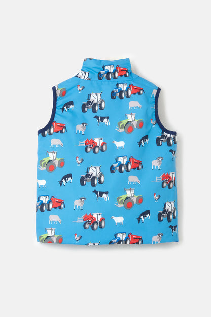 Lighthouse Children's Alex Gilet - Blue Farm Print