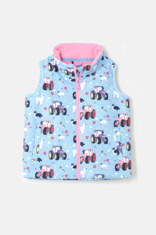 Lighthouse Children's Alex Gilet - Sky Farm Print