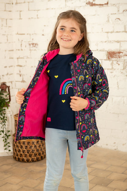 Lighthouse Girls Amelia Rainbow Print Coat