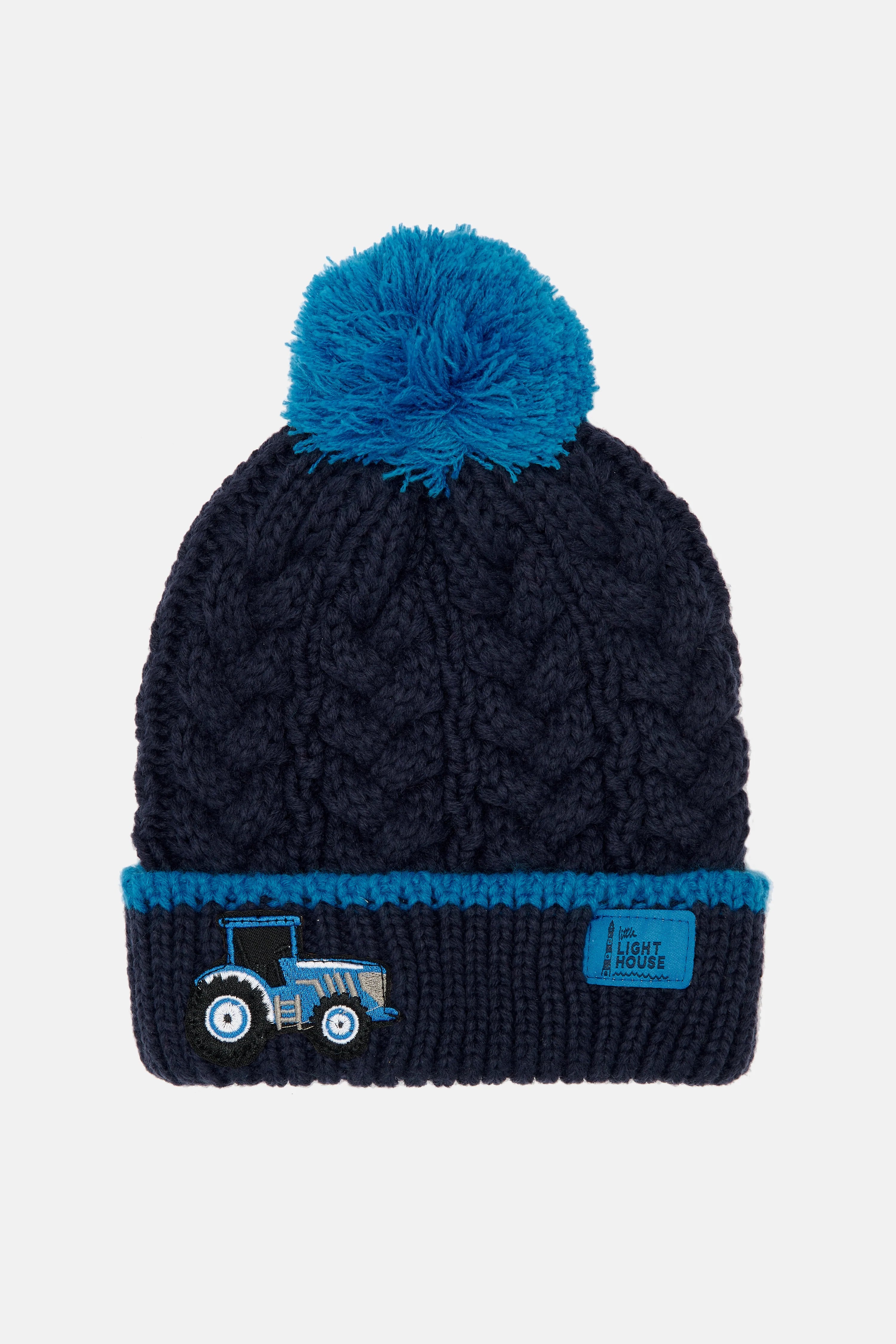 Lighthouse Children’s Bobbie Bobble Hat - Blue Tractor