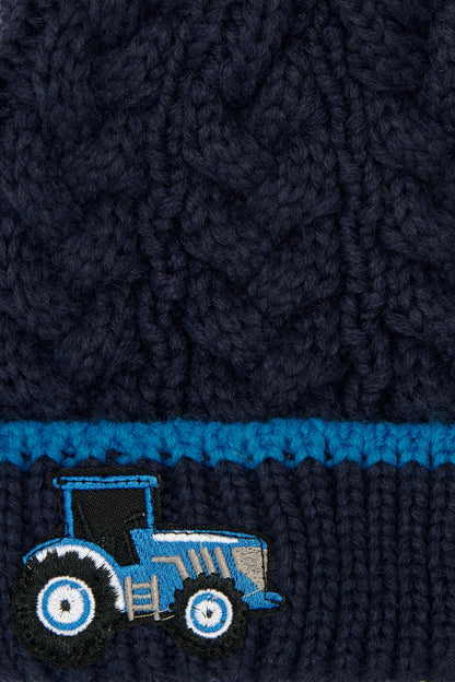 Lighthouse Children’s Bobbie Bobble Hat - Blue Tractor