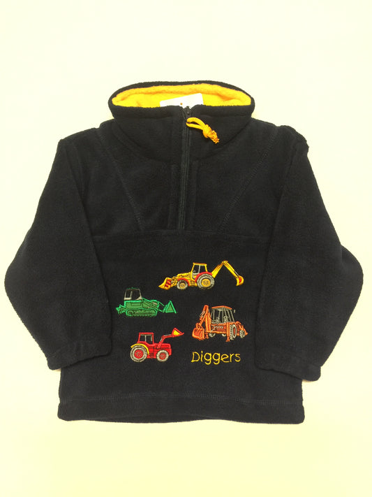Boys Digger Fleece in Black
