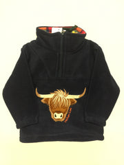 Boys' Highland Cow Fleece in Black