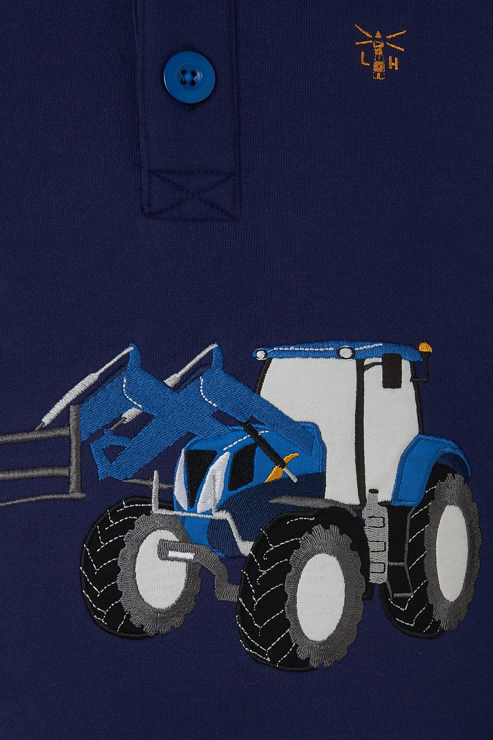 Lighthouse Jack Hoodie with Tractor Front Loader Applique  - Royal & Navy Blue