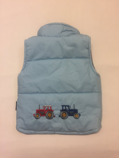 Boys' Tractor Bodywarmer in Pale Blue