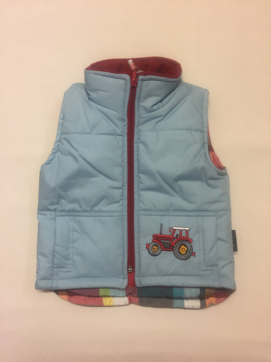 Boys' Tractor Bodywarmer in Pale Blue