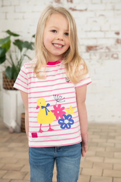 Lighthouse Causeway Kids T-Shirt - Sweet Pea Stripe Chick