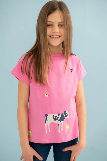Lighthouse Girls Causeway Short Sleeve Tee Shirt Calf / Chick Print @ millscountrystore.com