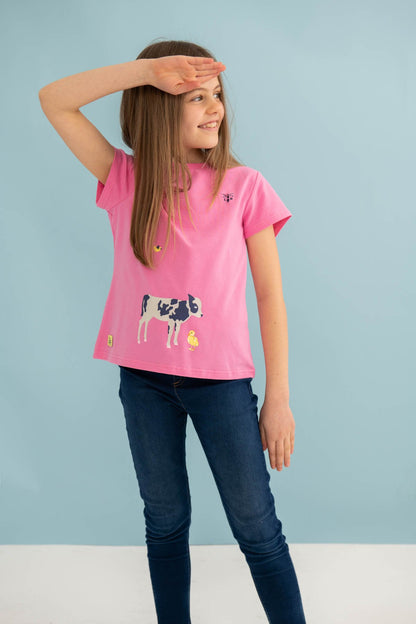 Lighthouse Girls Causeway Short Sleeve Tee Shirt Calf / Chick Print @ millscountrystore.com