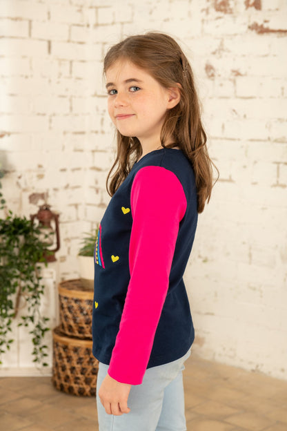 Lighthouse Causeway Kids Top / T-Shirt in Rainbow Applique