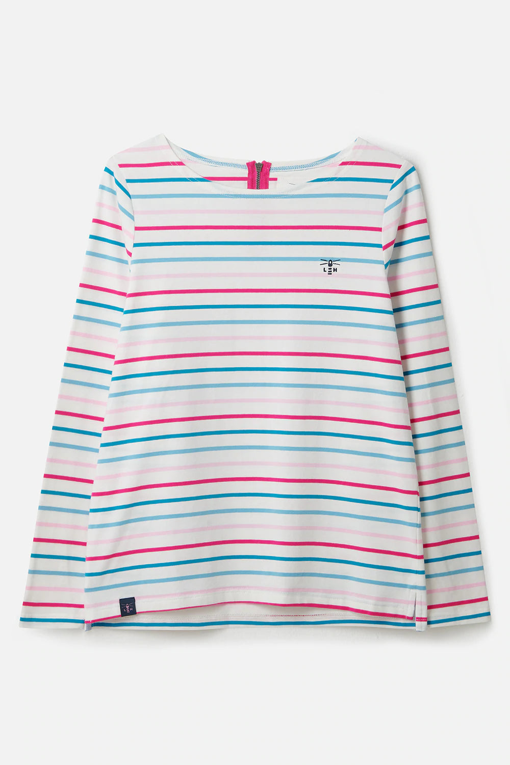 Ladies Causeway Top - Teal pink stripe