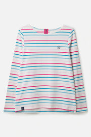 Ladies Causeway Top - Teal pink stripe