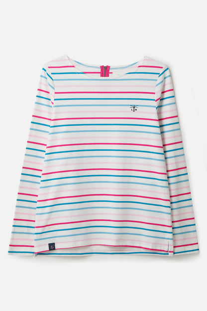 Ladies Causeway Top - Teal pink stripe