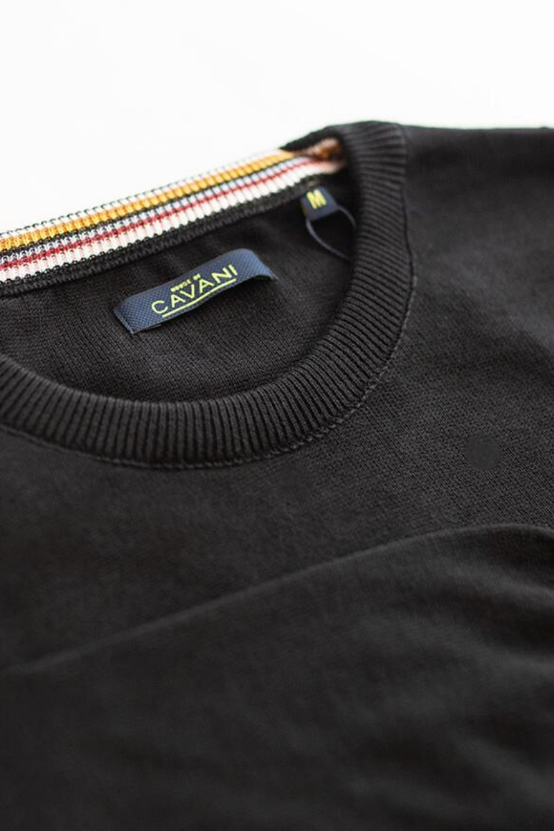 House of CAVANI BLACK CREWNECK KNIT
