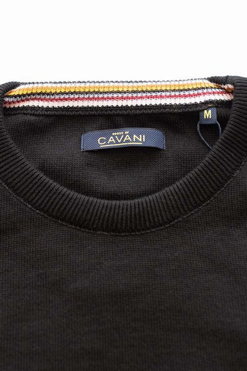 House of CAVANI BLACK CREWNECK KNIT