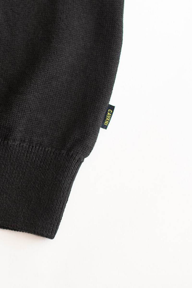 House of CAVANI BLACK CREWNECK KNIT