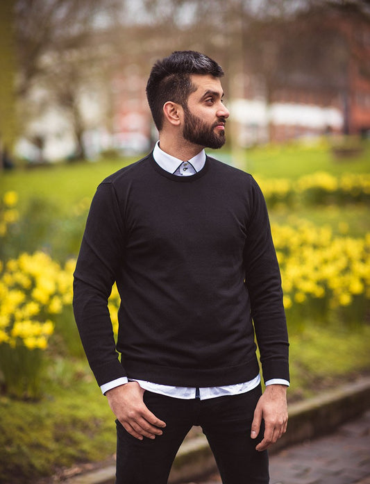 House of CAVANI BLACK CREWNECK KNIT
