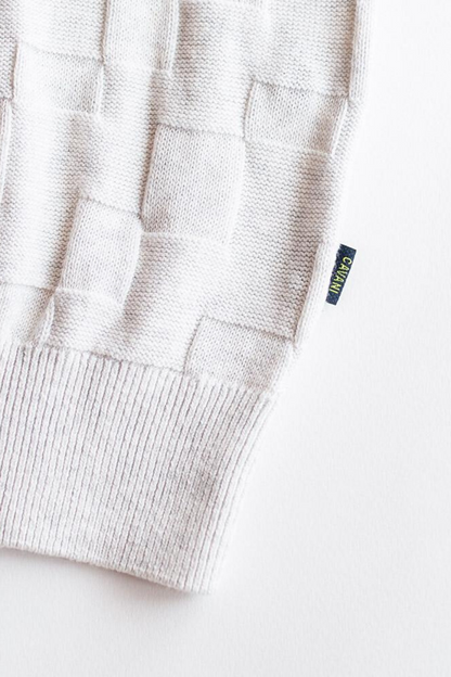 HOUSE OF CAVANI ECRU TEXTURED POLO SHIRT