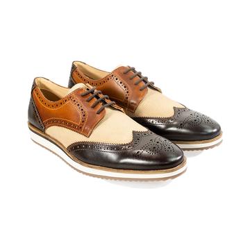 House of Cavani Mandu Brown Tan Casual Brogue Shoes at Mills Country Store