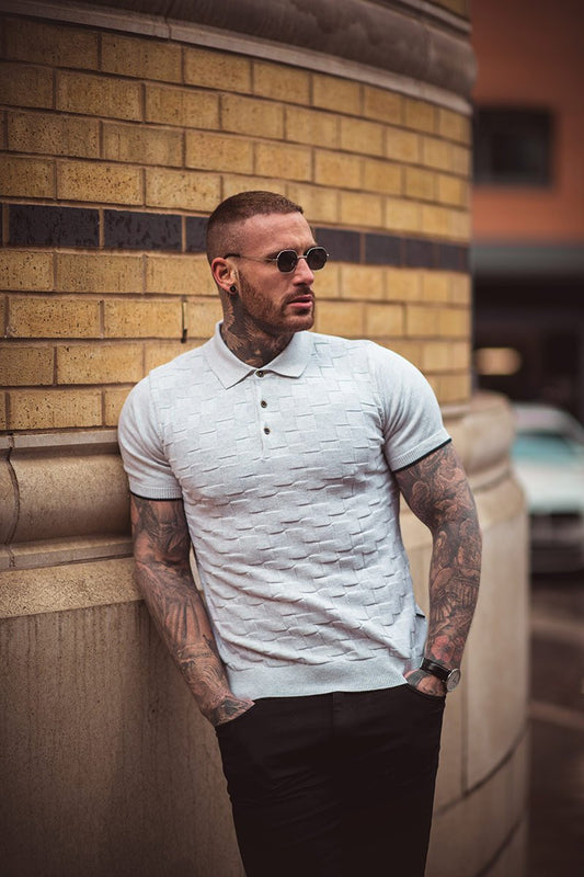 HOUSE OF CAVANI ECRU TEXTURED POLO SHIRT
