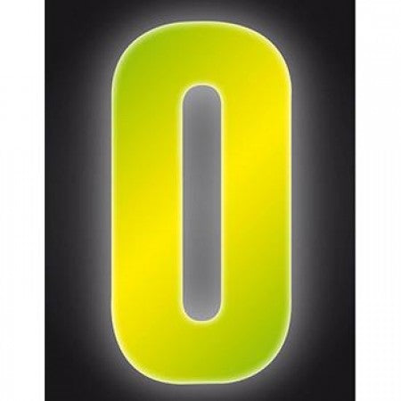 High Visibility Fluorescent Yellow Reflective Wheelie Bin Numbers 0-9