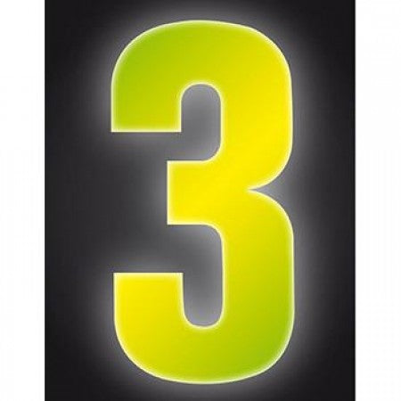High Visibility Fluorescent Yellow Reflective Wheelie Bin Numbers 0-9