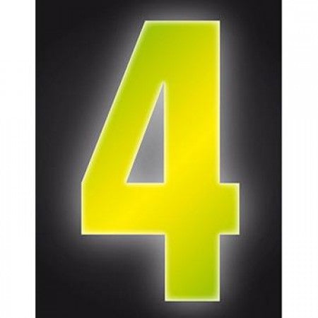High Visibility Fluorescent Yellow Reflective Wheelie Bin Numbers 0-9